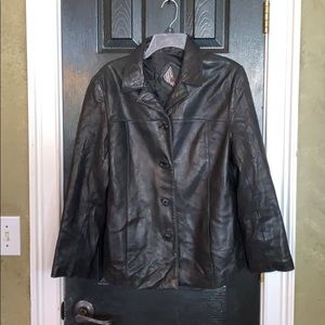 Tibia Leather black jacket medium